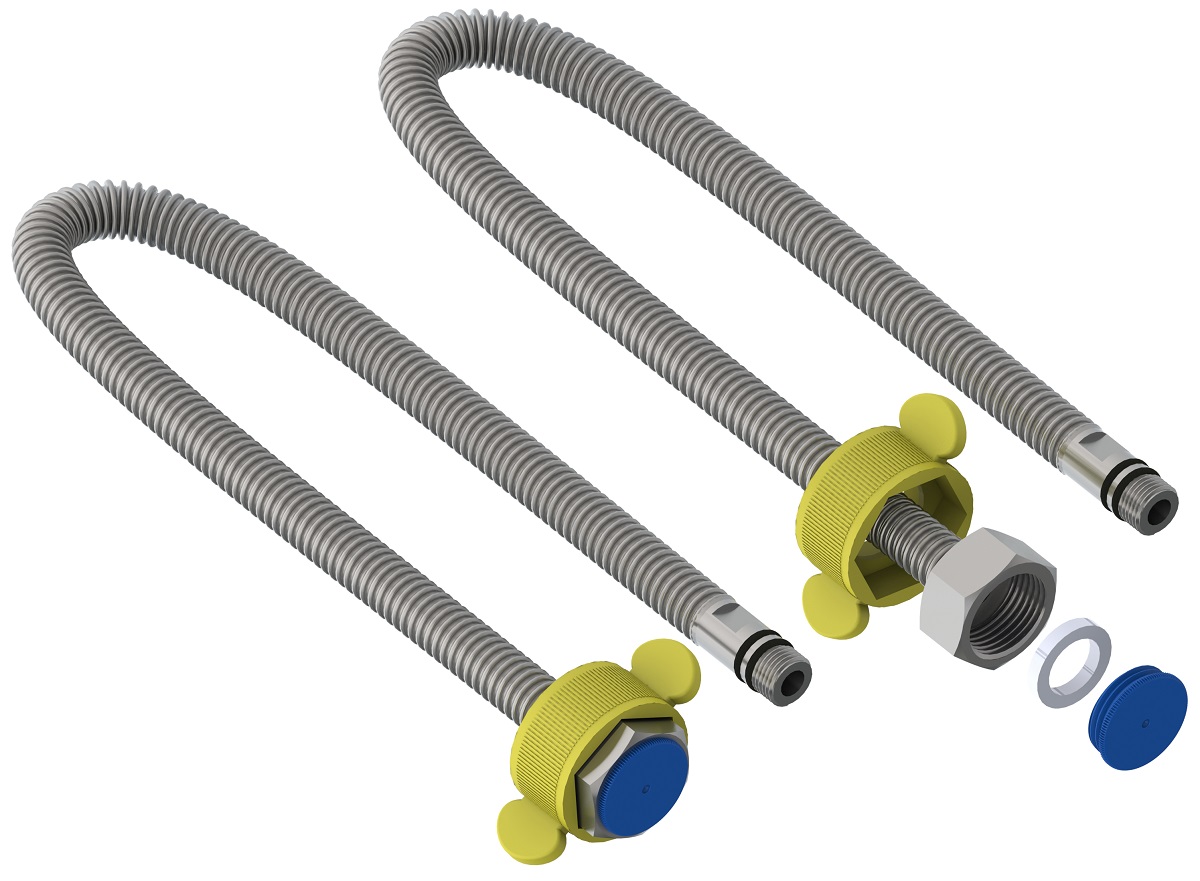 Flexible bellows hose for faucet 1/2" M10 40 cm Kopfgescheit KG-A374. Set of 2 pieces